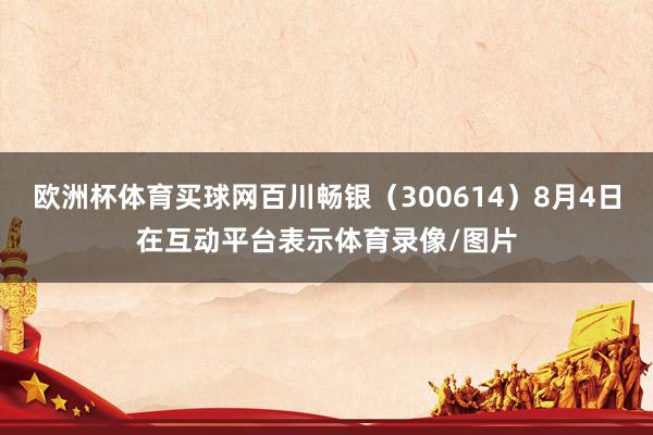 欧洲杯体育买球网百川畅银（300614）8月4日在互动平台表示体育录像/图片