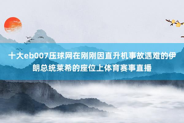 十大eb007压球网在刚刚因直升机事故遇难的伊朗总统莱希的座位上体育赛事直播