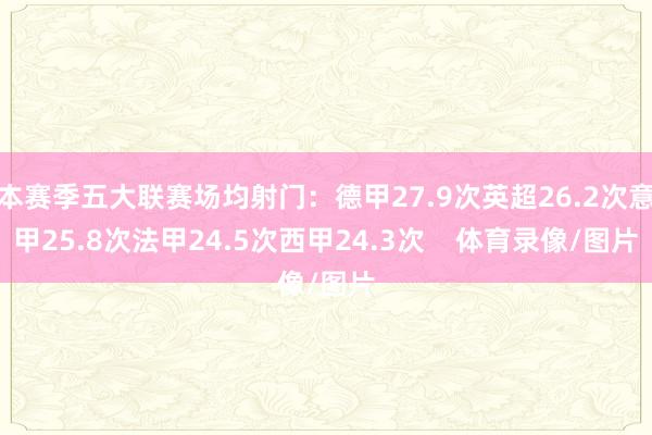 本赛季五大联赛场均射门：德甲27.9次英超26.2次意甲25.8次法甲24.5次西甲24.3次    体育录像/图片