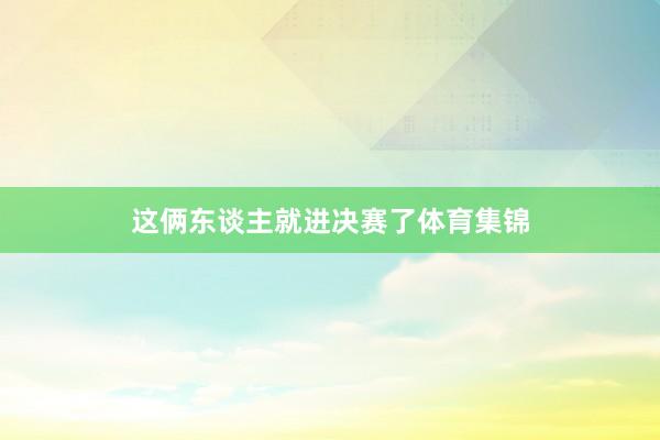 这俩东谈主就进决赛了体育集锦